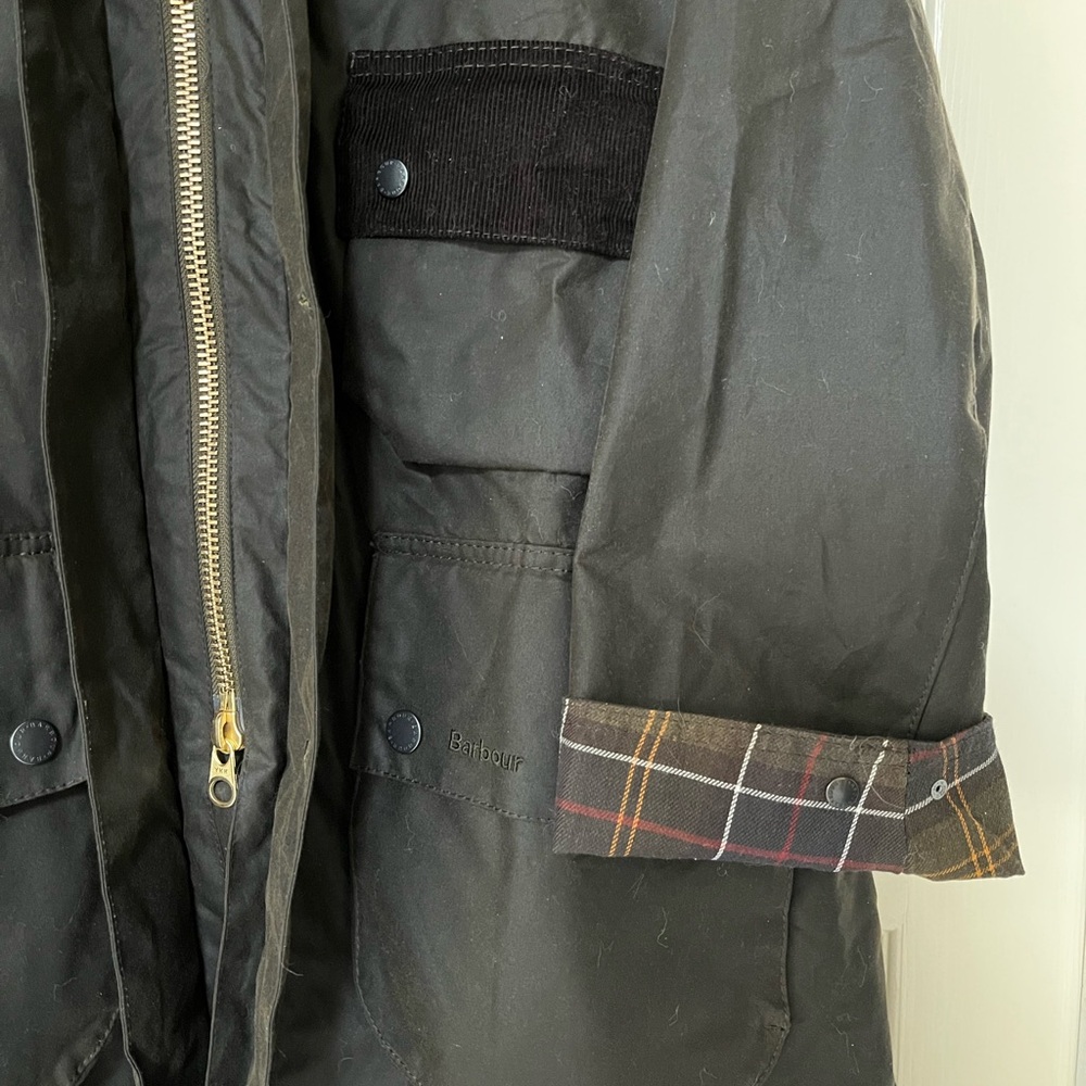 Barbour Solway Wax Jacket Trench Coat Olive MWX24810L71 $710 Medium CN462 - Picture 6 of 16